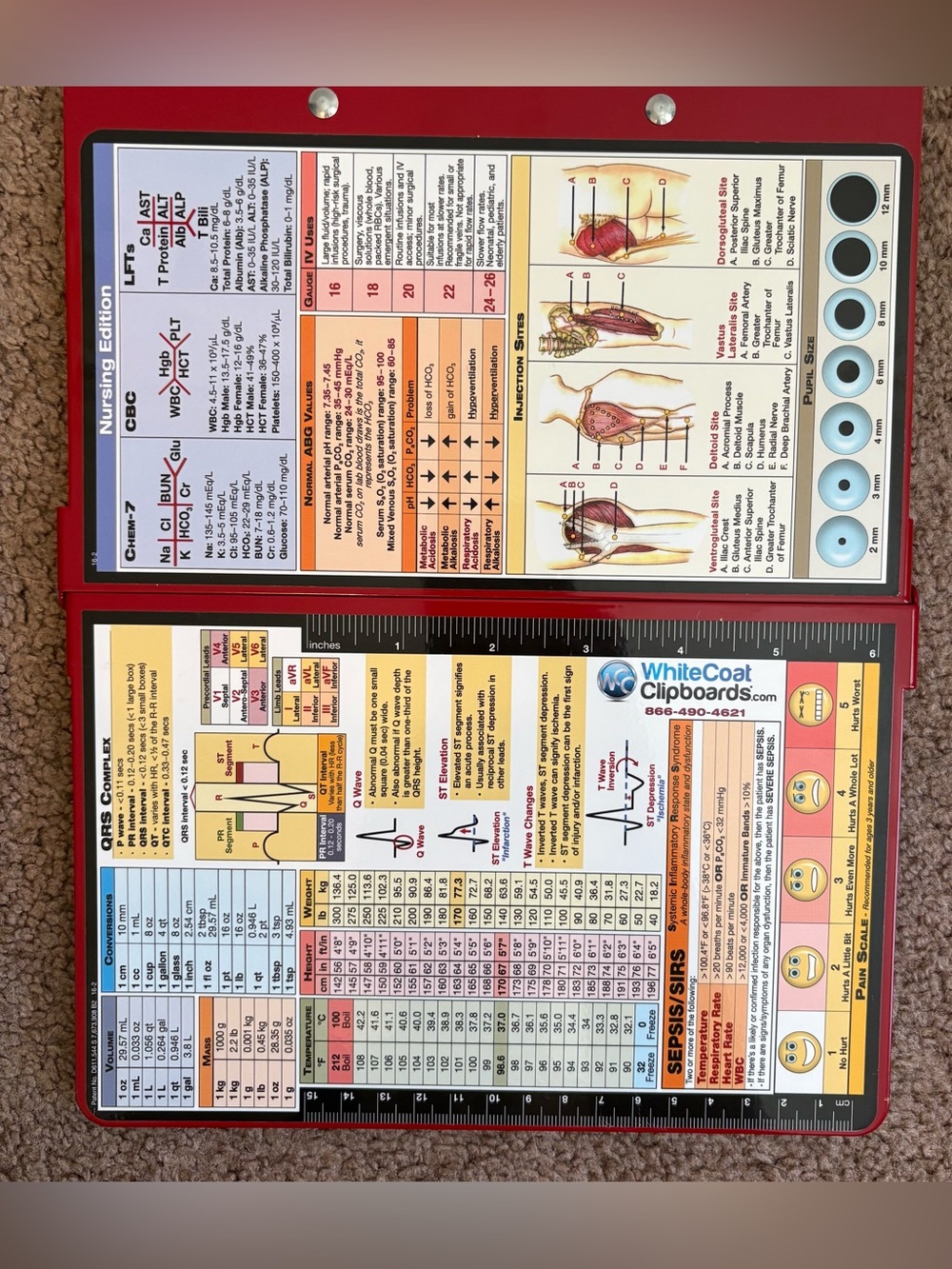 WhiteCoat Medical Foldable Red Clipboard